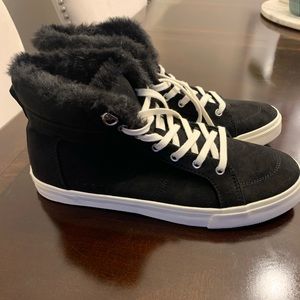 High top black sneakers